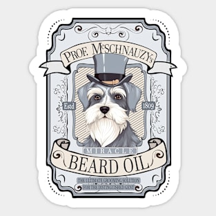 Professor McSchnauzy's Miracle Beard Oil Fun Satire Sticker